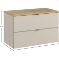 Závěsná skříňka pod umyvadlo Dalia Cashmere Nordic s deskou 80 cm kašmírová/dub cremona