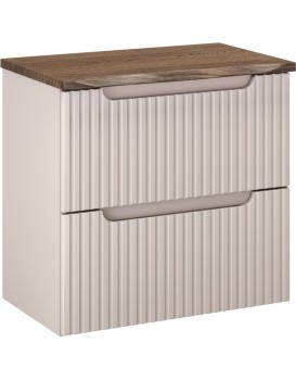 Závěsná skříňka pod umyvadlo Nova Cashmere Nature s deskou 60 cm kašmírová/dub casella