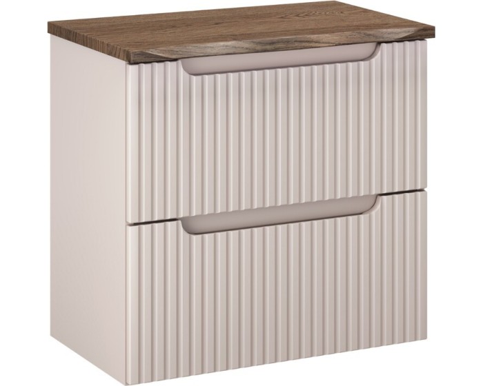 Závěsná skříňka pod umyvadlo Nova Cashmere Nature s deskou 60 cm kašmírová/dub casella