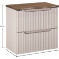 Závěsná skříňka pod umyvadlo Nova Cashmere Nature s deskou 60 cm kašmírová/dub casella