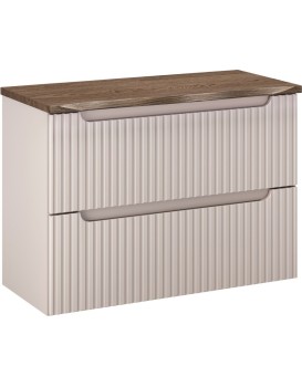 Závěsná skříňka pod umyvadlo Nova Cashmere I s deskou 80 cm kašmírová/dub casella