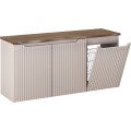 Závěsná skříňka pod umyvadlo Nova Cashmere s deskou a košem na prádlo 120 cm kašmírová/dub casella