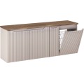 Závěsná skříňka pod umyvadlo Nova Cashmere s deskou a košem na prádlo 140 cm kašmírová/dub casella