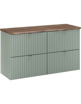 Závěsná skříňka pod umyvadlo Line Reed Green s deskou 100 cm zelená/dub casella