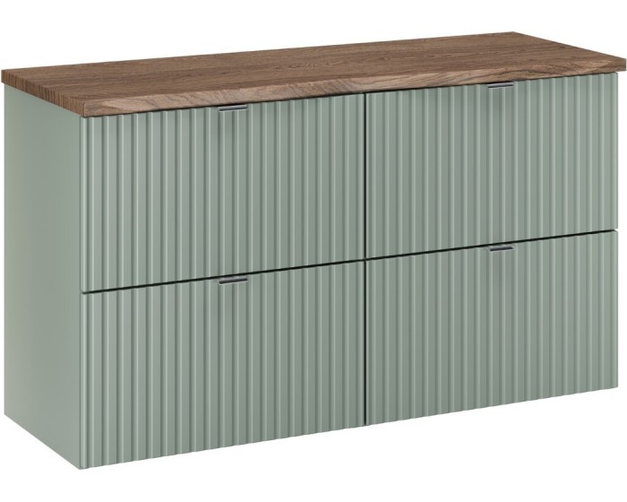 Závěsná skříňka pod umyvadlo Line Reed Green s deskou 100 cm zelená/dub casella