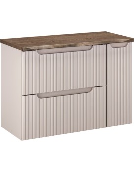 Závěsná skříňka pod umyvadlo Nova Cashmere s deskou 80 cm kašmírová/dub casella