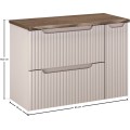 Závěsná skříňka pod umyvadlo Nova Cashmere s deskou 80 cm kašmírová/dub casella