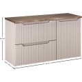 Závěsná skříňka pod umyvadlo Nova Cashmere s deskou a košem na prádlo 100 cm kašmírová/dub casella
