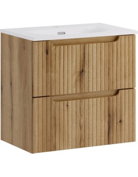 Závěsná skříňka Nova Sky se zápustným umyvadlem 60 cm dub coast evoke