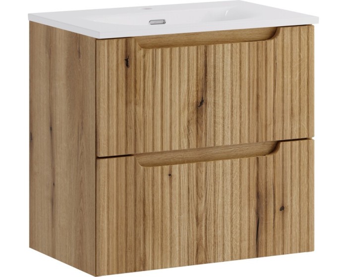 Závěsná skříňka Nova Sky se zápustným umyvadlem 60 cm dub coast evoke