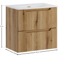 Závěsná skříňka Nova Sky se zápustným umyvadlem 60 cm dub coast evoke