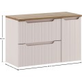 Závěsná skříňka pod umyvadlo Nova Cashmere s deskou 90 cm kašmírová/dub evoke