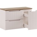Závěsná skříňka pod umyvadlo Nova Cashmere s deskou 90 cm kašmírová/dub evoke