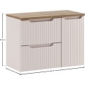 Závěsná skříňka pod umyvadlo Nova Cashmere I s deskou 80 cm kašmírová/dub evoke