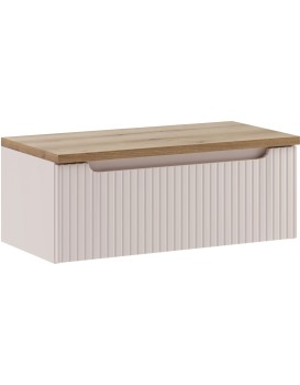 Závěsná skříňka pod umyvadlo Nova Cashmere s deskou 80 cm kašmírová/dub coast evoke