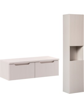 Koupelnová sestava Nova Cashmere II se skříňkami a deskou 100 cm kašmírová