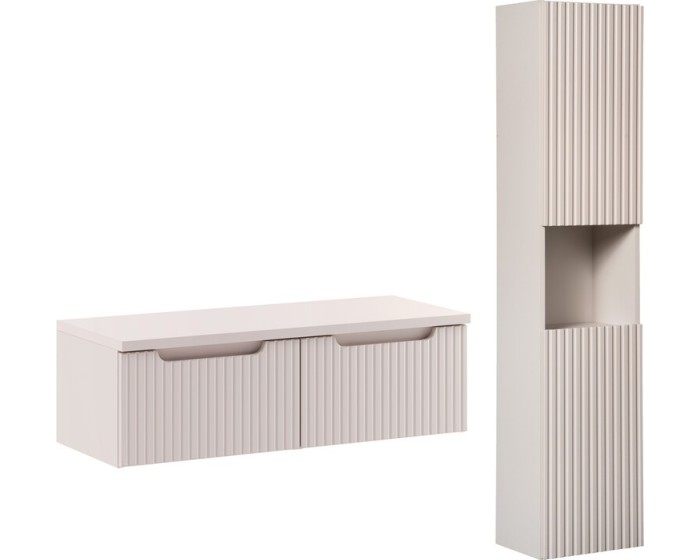 Koupelnová sestava Nova Cashmere II se skříňkami a deskou 100 cm kašmírová