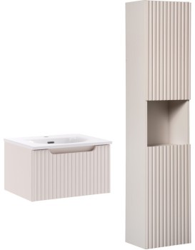 Koupelnová sestava Nova Cashmere Sky II se zápustným umyvadlem a skříňkami 50 cm kašmírová