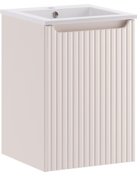Závěsná skříňka se zápustným umyvadlem Nova Cashmere 40 cm kašmírová/bílá