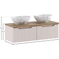 Závěsná skříňka Nova Cashmere Pati s deskou a umyvadlem 100 cm kašmírová
