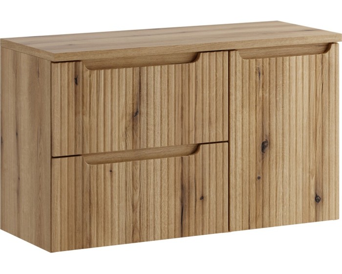 Závěsná skříňka pod umyvadlo Nova s deskou a košem na prádlo 100 cm dub coast evoke