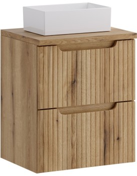 Závěsná skříňka Nova Gaja s deskou a umyvadlem 50 cm dub coast evoke