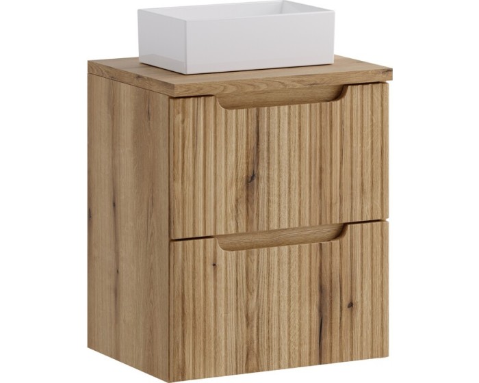 Závěsná skříňka Nova Gaja s deskou a umyvadlem 50 cm dub coast evoke