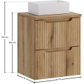 Závěsná skříňka Nova Gaja s deskou a umyvadlem 50 cm dub coast evoke