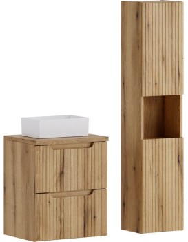 Koupelnová sestava Nova Gaja s deskou, umyvadlem a skříňkami 50 cm dub coast evoke