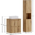 Koupelnová sestava Nova Gaja s deskou, umyvadlem a skříňkami 50 cm dub coast evoke