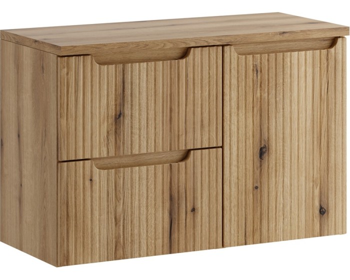 Závěsná skříňka Nova s deskou a košem na prádlo 90 cm dub coast evoke