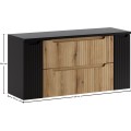 Závěsná skříňka pod umyvadlo Nova s deskou 120 cm dub coast evoke/černá