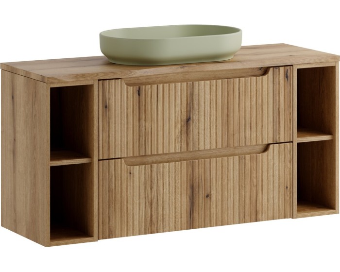 Závěsná skříňka Nova River s deskou a umyvadlem 120 cm dub coast evoke