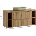 Závěsná skříňka Nova River s deskou a umyvadlem 120 cm dub coast evoke