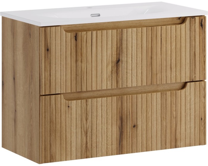 Závěsná skříňka Nova Sky se zápustným umyvadlem Nova 80 cm dub coast evoke