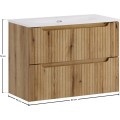 Závěsná skříňka Nova Sky se zápustným umyvadlem Nova 80 cm dub coast evoke