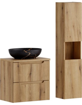 Koupelnová sestava Nova Mona s deskou, umyvadlem a skříňkami 60 cm dub coast evoke