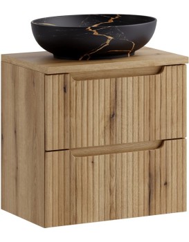 Závěsná skříňka Nova Mona s deskou a umyvadlem 60 cm dub coast evoke