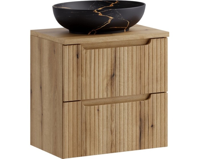 Závěsná skříňka Nova Mona s deskou a umyvadlem 60 cm dub coast evoke