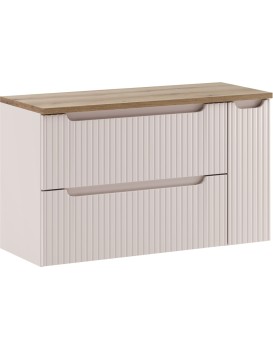 Závěsná skříňka pod umyvadlo Nova Cashmere s deskou 100 cm kašmírová/dub evoke