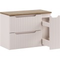 Závěsná skříňka pod umyvadlo Nova Cashmere II s deskou 80 cm kašmírová/dub evoke