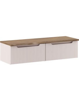 Závěsná skříňka pod umyvadlo Nova Cashmere s deskou 120 cm kašmírová/dub casella