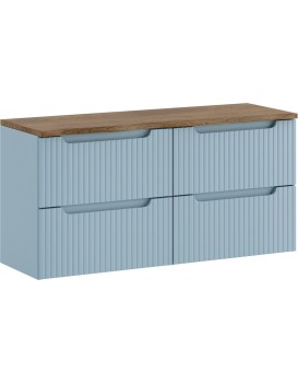 Závěsná skříňka pod umyvadlo Nova Denim s deskou 120 cm modrá/Casella 