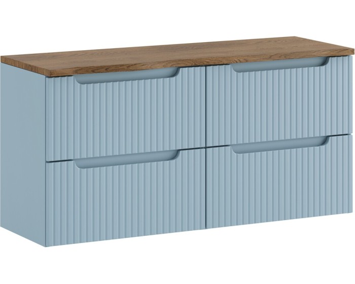 Závěsná skříňka pod umyvadlo Nova Denim s deskou 120 cm modrá/Casella 