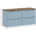 Závěsná skříňka pod umyvadlo Nova Denim s deskou 120 cm modrá/Casella 