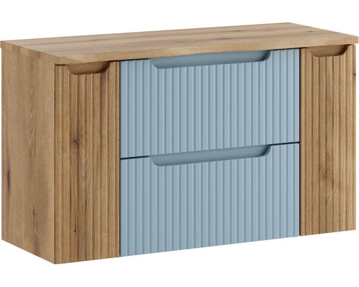 Závěsná skříňka pod umyvadlo Nova Denim s deskou 100 cm modrá/dub coast evoke
