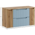 Závěsná skříňka pod umyvadlo Nova Denim s deskou 100 cm modrá/dub coast evoke