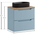 Závěsná skříňka Nova Denim s deskou a umyvadlem 60 cm modrá/dub coast evoke