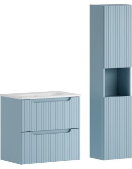 Koupelnová sestava Nova Denim se zápustným umyvadlem a skříňkami 60 cm modrá