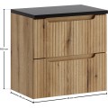Závěsná skříňka pod umyvadlo Nova s deskou 60 cm dub coast evoke/černá
